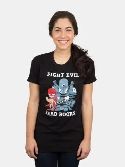 Fight Evil, Read Books Unisex T-Shirt (2018) -T-Shirt Shop B 1237 Fight Evil Read Books unisex tee SDCC 03