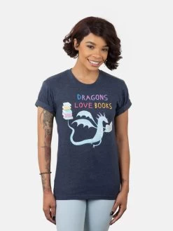Dragons Love Books Unisex T-Shirt -T-Shirt Shop B 1273 Dragons Love Books unisex tee 03