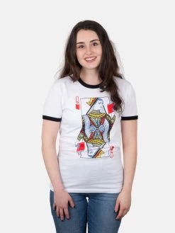 Queen Of Books Unisex Ringer T-Shirt -T-Shirt Shop B 1317 Queen of Books unisex tee 03