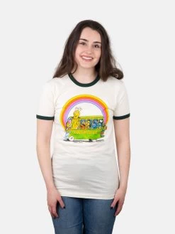 Sesame Street Bookmobile Unisex Ringer T-Shirt -T-Shirt Shop B 1318 Sesame Street Bookmobile unisex tee 03