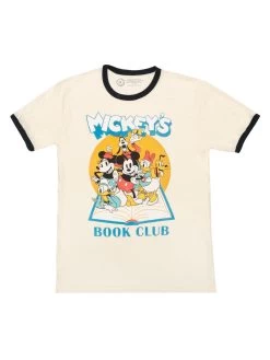 Disney Mickey Mouse Book Club Unisex Ringer T-Shirt