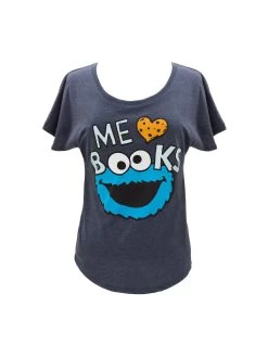 Sesame Street Cookie Monster - Me Love Books Women’s Relaxed Fit T-Shirt