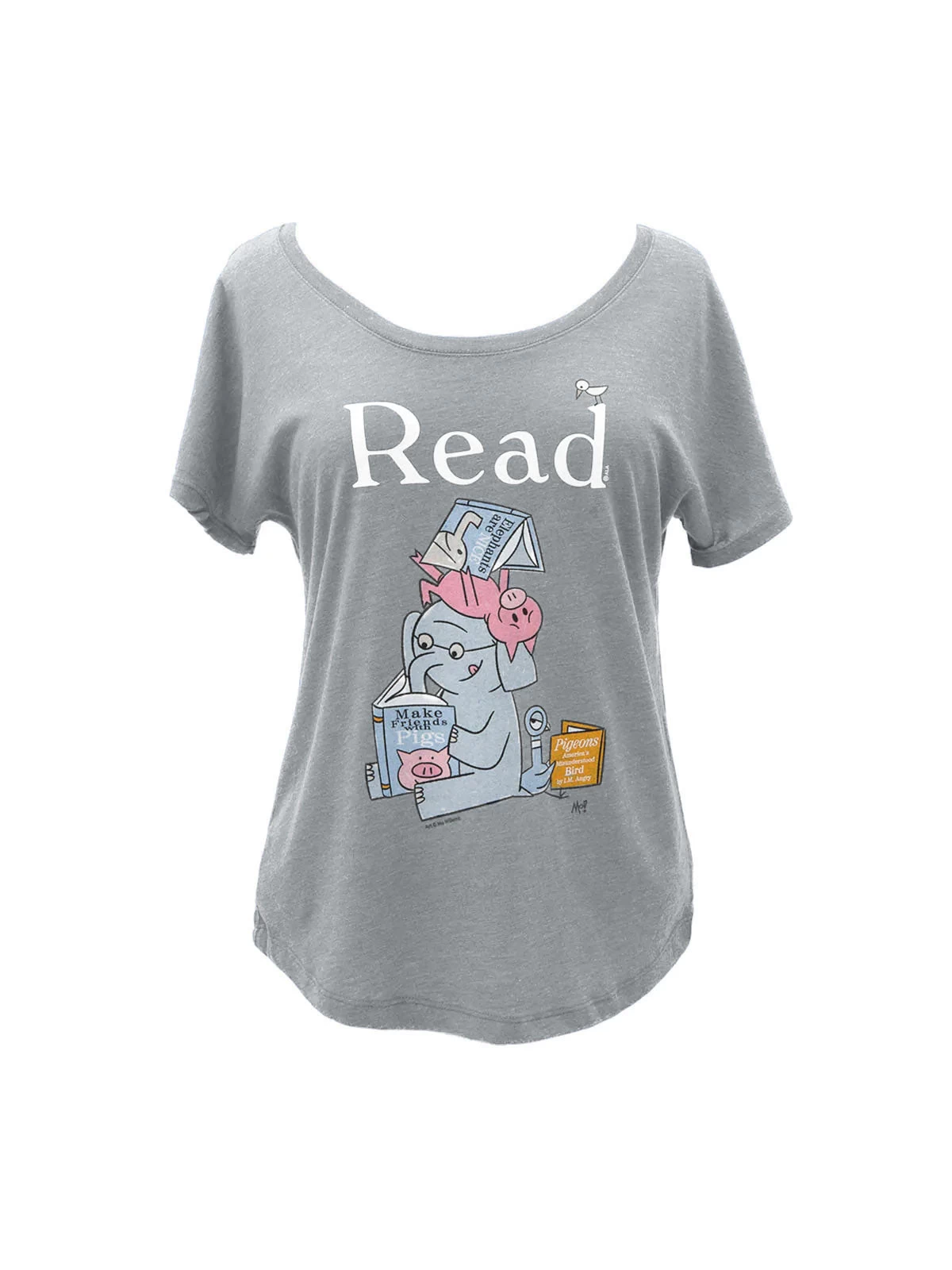 ELEPHANT & PIGGIE Read Women’s Relaxed Fit T-Shirt 1 ELEPHANT & PIGGIE Read Women’s Relaxed Fit T-Shirt