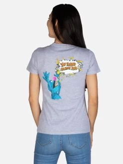Sesame Street - The Monster At The End Of This Book Women's Crew T-Shirt -T-Shirt Shop L 1553 womens tee The Monster at the end of the book gray back 04