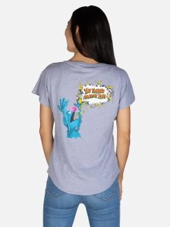 Sesame Street - The Monster At The End Of This Book Women’s Relaxed Fit T-Shirt -T-Shirt Shop L 1554 womens tee The Monster at the end of the book gray back websize 04