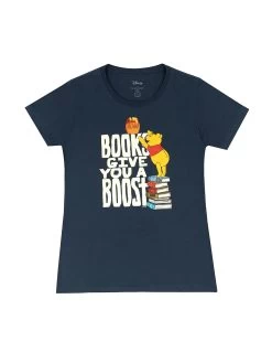 Disney Winnie The Pooh - Books Give You A Boost Women's Crew T-Shirt