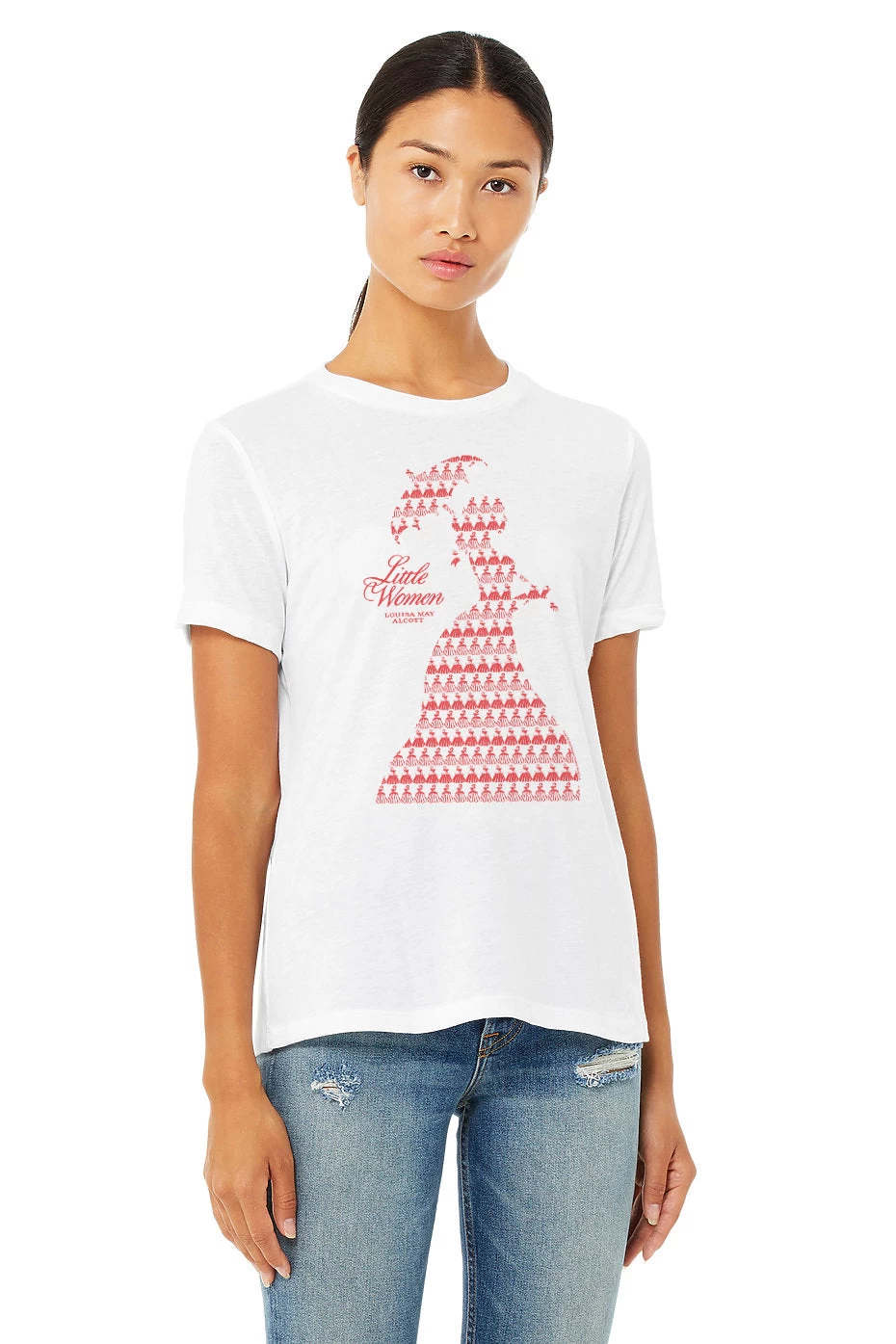 Little Women Pattern – Women's Crew T-Shirt (Print Shop) 2 Little Women Pattern – Women's Crew T-Shirt (Print Shop) - Image 2