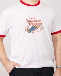 Let's Summon Demons Front And Back T-Shirt -T-Shirt Shop Red Ringer Front 9947b7f5 458b 4efc bf57 de5aa8cde7ae