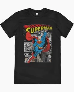 DC Superman Comic Panel T-Shirt -T-Shirt Shop black Superman Comic Panel mens tshirt 009b7231 24ab 4bd4 8b67 baae01bc5032