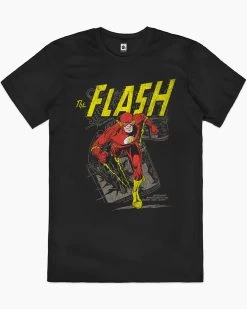 DC The Flash T-Shirt -T-Shirt Shop black The Flash mens tshirt
