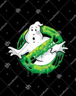 Ghostbusters No Ghost Slimed Again T-Shirt -T-Shirt Shop black ghostbusters logo urban drip green slime