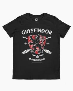 Harry Potter Gryffindor Quidditch Team Kids T-Shirt -T-Shirt Shop black gryffindor quidditch team tshirt kids