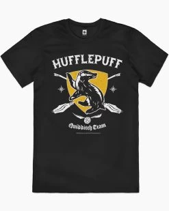 Harry Potter Hufflepuff Quidditch Team T-Shirt -T-Shirt Shop black hufflepuff quidditch team mens tshirt