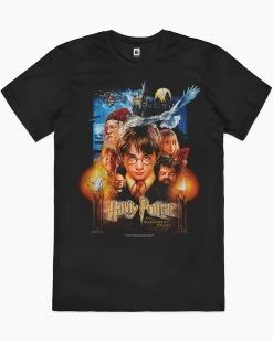 Harry Potter The Sorcerer's Stone Poster T-Shirt -T-Shirt Shop black the philosophers stone poster mens tshirt
