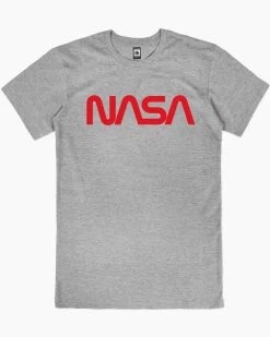 NASA Logotype T-Shirt -T-Shirt Shop grey nasa logotype mens tshirt