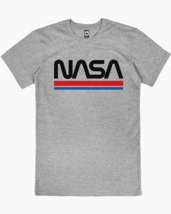 NASA Stripes T-Shirt -T-Shirt Shop grey nasa stripes mens tshirt