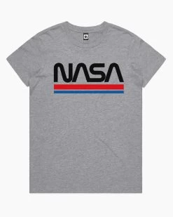 NASA Stripes T-Shirt -T-Shirt Shop grey nasa stripes womens tshirt