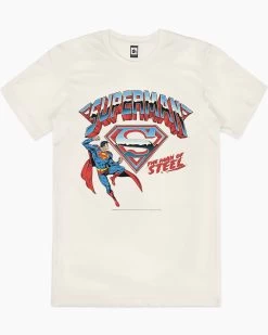 DC Superman The Man Of Steel T-Shirt -T-Shirt Shop natural Superman The Man of Steel mens tshirt