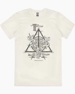 Harry Potter Deathly Hallows Logo Alt T-Shirt -T-Shirt Shop natural deathly hallows logo alt mens tshirt