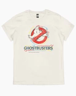Ghostbusters No Ghost 80’s Aesthetic T-Shirt -T-Shirt Shop natural ghostbusters logo pop womens tshirt
