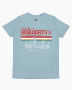 Harry Potter Welcome To Hogwarts Kids T-Shirt -T-Shirt Shop pale blue welcome to hogwarts school of witchcraft and wizardry tshirt kids