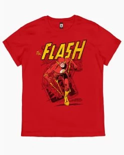 DC The Flash T-Shirt -T-Shirt Shop red The Flash womens tshirt