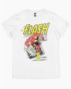 DC The Flash T-Shirt -T-Shirt Shop white The Flash womens tshirt