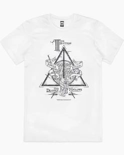 Harry Potter Deathly Hallows Logo Alt T-Shirt -T-Shirt Shop white deathly hallows logo alt mens tshirt