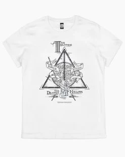 Harry Potter Deathly Hallows Logo Alt T-Shirt -T-Shirt Shop white deathly hallows logo alt womens tshirt