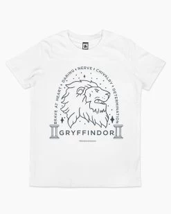 Harry Potter Gryffindor Monochrome Kids T-Shirt -T-Shirt Shop white gryffindor monochrome tshirt kids