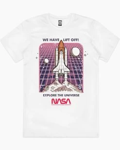 NASA Blast Off T-Shirt -T-Shirt Shop white nasa blast off mens tshirt