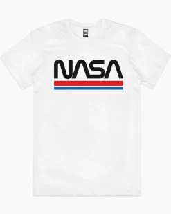 NASA Stripes T-Shirt -T-Shirt Shop white nasa stripes mens tshirt