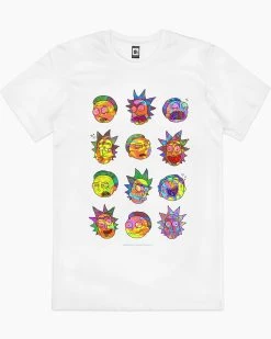 Rick And Morty Many Faces T-Shirt