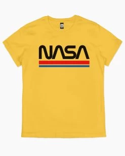 NASA Stripes T-Shirt -T-Shirt Shop yellow nasa stripes womens tshirt